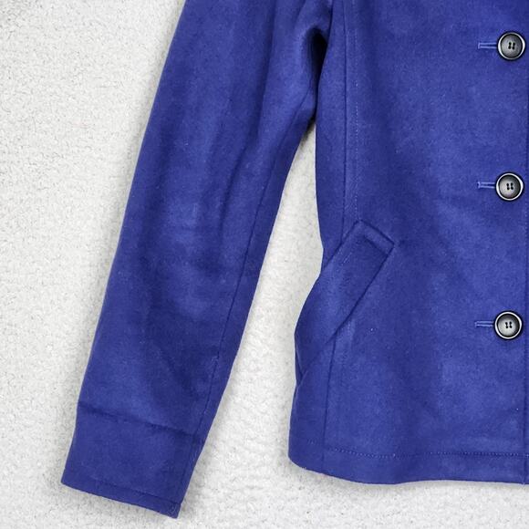 THEORY Coat Womens Size P US Size 0 Blue Shawl Collar Button Up 100% Virgin Wool - Picture 7 of 16